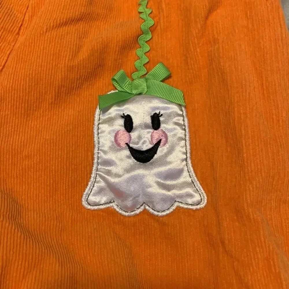 Halloween Bonnie Jean cat & Jack pumpkin cat & ghost rompers corduroy pumpkin 18